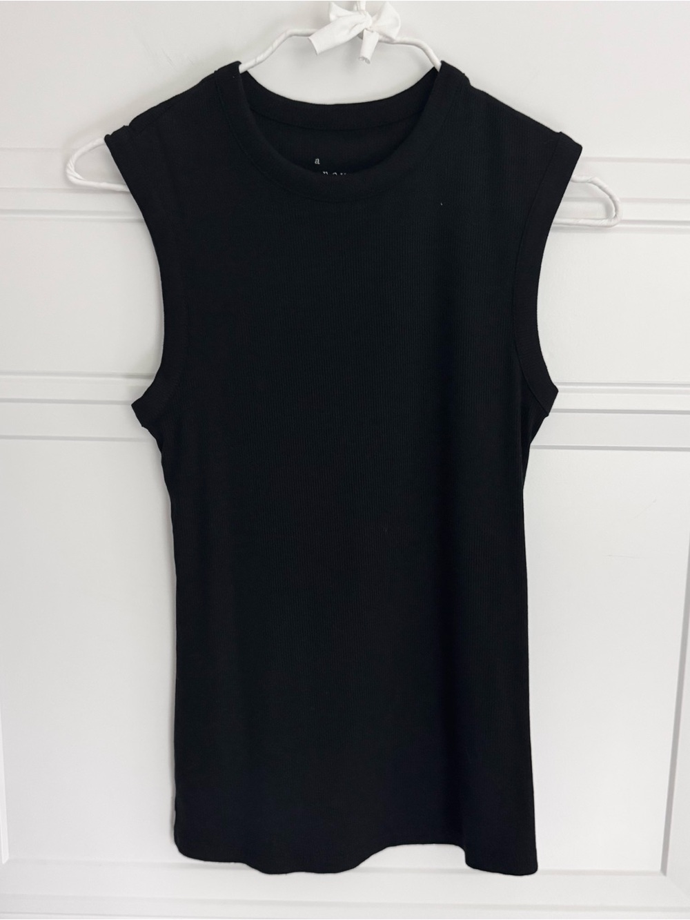 a new day Black Ribbed Sleeveless Tank Top, S